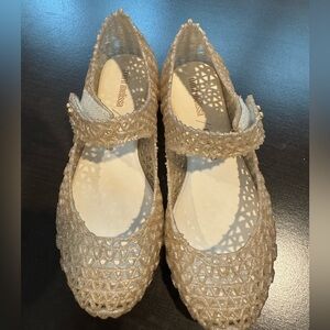 Mini Melissa kids Campana Gold Flats size 12